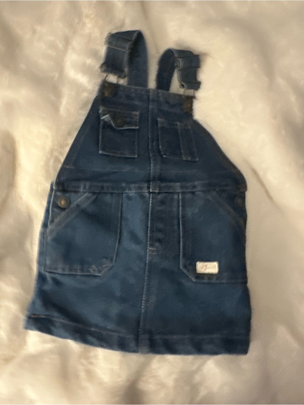 7 For All Mankind Blue Denim Overall Dress for Kids